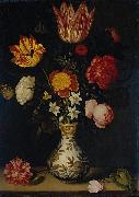 Ambrosius Bosschaert Bloemstilleven in een Wan li vaas oil